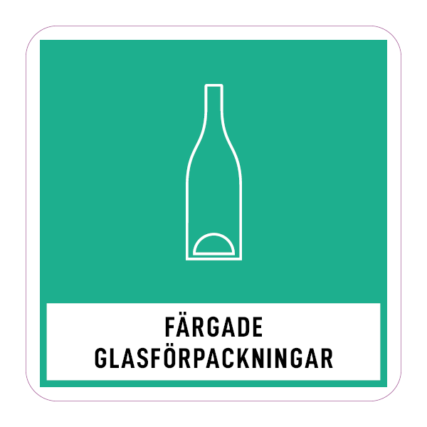 Dekal Färgade glasförpackningar