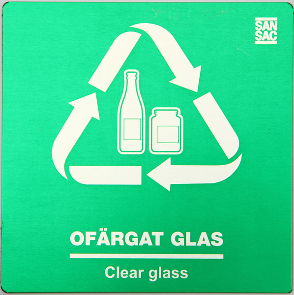 Aluminiumskylt Ofärgat Glas