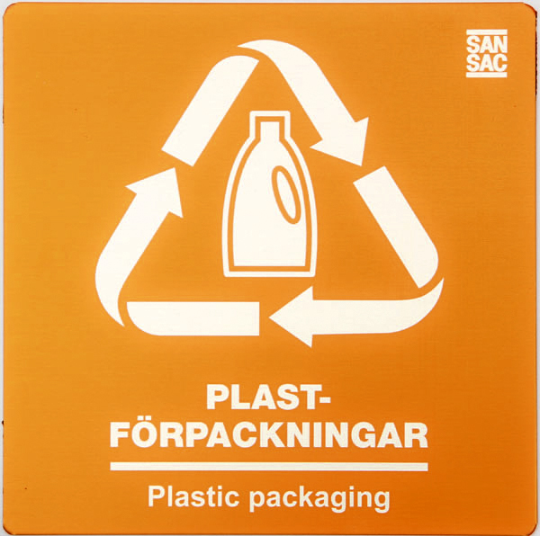 Aluminiumskylt Plastförpackningar