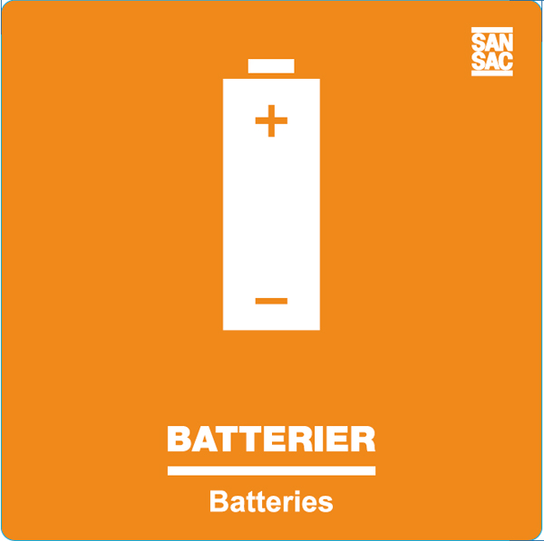 Aluminiumskylt Batterier