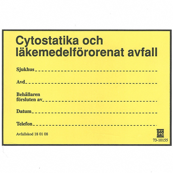 Etikett Cytostatika & Läkemedelsavfall